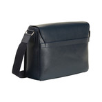 2 Zip Saffiano Leather Bag (Dark Blue)