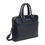 Saffiano Leather Briefcase (Black)