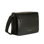 2 Zip Saffiano Leather Bag (Dark Blue)