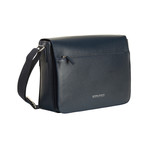 2 Zip Saffiano Leather Bag (Dark Blue)