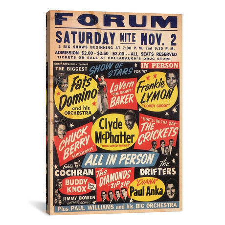The Biggest Show Of Stars For '57 At The Forum Poster // Radio Days (12"W x 18"H x 0.75"D)