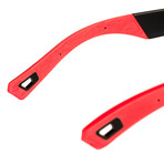 Legend Pro // Matte Black and Red // Fire Mirror ColorBoost Polarized Smoke Lens