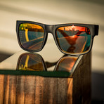 Stockholm // Matte Black (Green Mirror Polarized Lens)