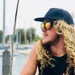 Stockholm // Matte Black (Green Mirror Polarized Lens)