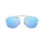 Men's Malcolm No Middle 10 Sunglasses // Silver + Neon Blue