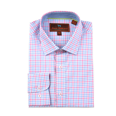 Woven Button Down Shirt // Pink (S)