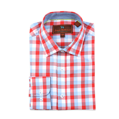 Woven Button Down Shirt // Red (S)