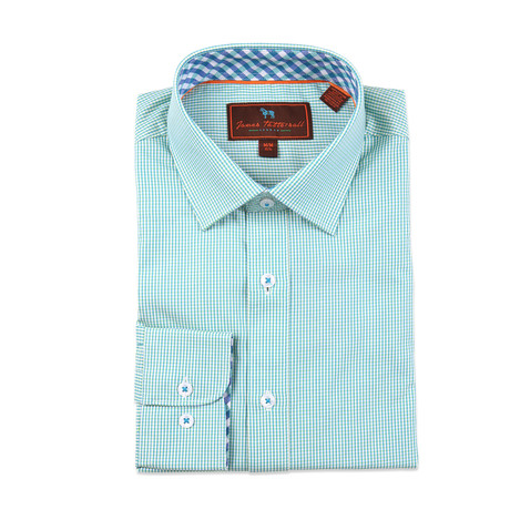 Woven Button Down Shirt // Green (S)
