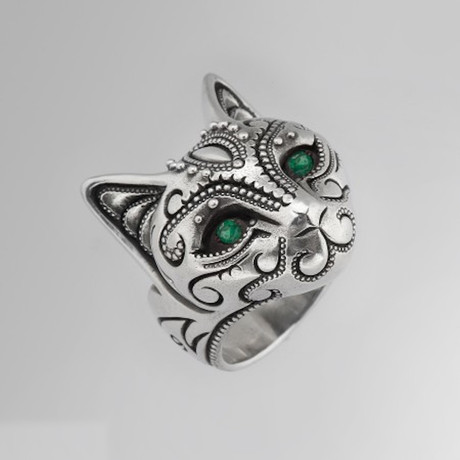 Lamoo Emerald Eyes // Sterling Silver (Size 8)