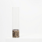 Dark Emperador // Marble + Glass Vase (Small)