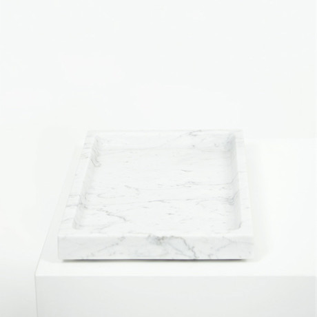 Large // Marble Rectangular Tray (Bianco Carrara)