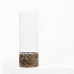 Dark Emperador // Marble + Glass Vase (Small)