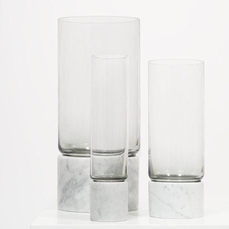 Bianco Carrara // Marble + Glass Vase (Small)