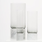 Bianco Carrara // Marble + Glass Vase (Small)