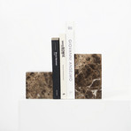 Marble Asymmetric Book Ends (Bianco Carrara)