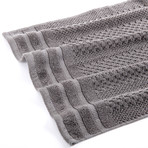 Checkerboard Six-Piece Towel Set (Charcoal Grey)