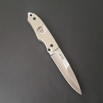 Flatline Grip Hand Spear // Khaki (Silver Smooth Blade)