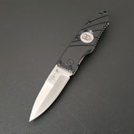 Flatline Grip Folder // 2.8" Black (Silver Smooth Blade)
