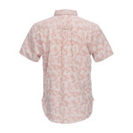 Truman Short Sleeve Button Down Shirt // Pink + White (L)