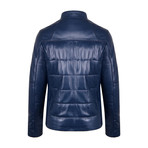 Curtis Leather Jacket // Dark Blue (XL)