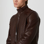 Gilbert Leather Jacket // Brown Vegetal (3XL)