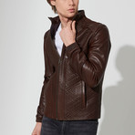 Gilbert Leather Jacket // Brown Vegetal (3XL)