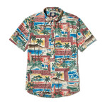 Hawaiian Christmas Shirt // Maroon (2XL)