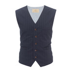 Albert Stretch Seersucker Vest // Navy (XS)