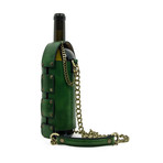 Saving Grapes // Leather Wine Tote (Green)