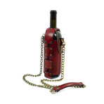 Saving Grapes // Leather Wine Tote (Green)