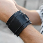 The Moviegoer // Double Strap Leather Bracelet (Black)