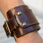 The Moviegoer // Double Strap Leather Bracelet (Black)