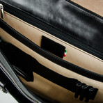 Illusions // Leather Briefcase // Black
