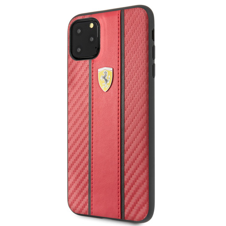 Leather iPhone Hard Case // Red (iPhone 11)