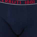 Abbey Boxers // Dark Blue + Red (Small)