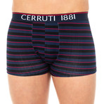 Striped Boxers // Navy Blue + Red (Small)