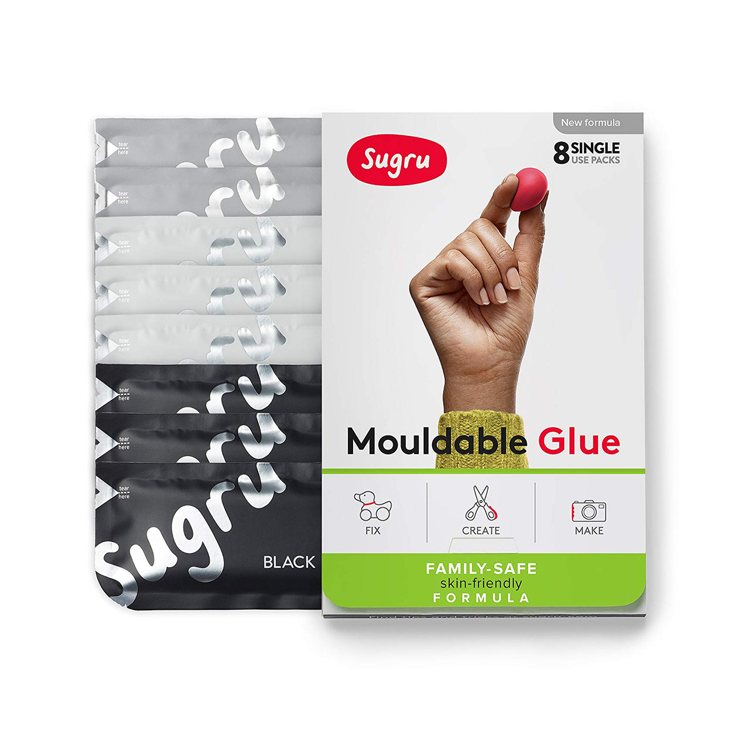 Sugru Mouldable Glue // Black +White + Gray // 8-Pack - Sugru - Touch of  Modern