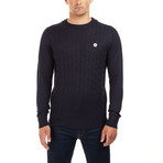 Target Cable Knit Crew // Navy (L)