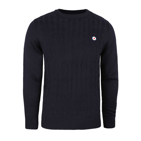 Target Cable Knit Crew // Navy (S)