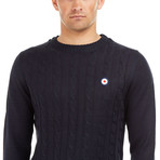 Target Cable Knit Crew // Navy (L)