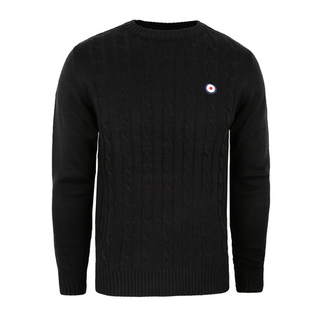 Target Cable Knit Crew // Black (M)