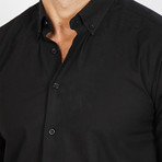 Aaron Long Sleeve Button-Up Shirt // Black (Large)