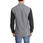 Joey Long Sleeve Button-Up Shirt // Gray + Black (Large)