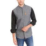 Joey Long Sleeve Button-Up Shirt // Gray + Black (Small)