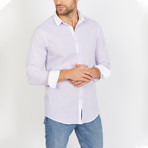 Brayden Long Sleeve Button-Up Shirt // Lavender Stripe (Small)