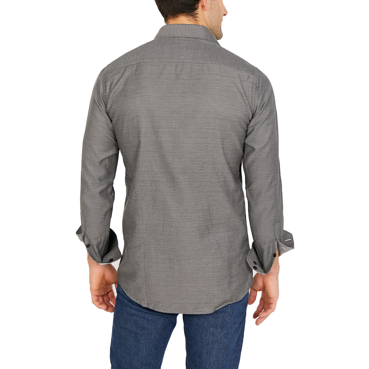 Hunter Long Sleeve Button-Up Shirt // Sooty Gray (Large) - Blanc ...