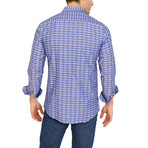Lincoln Checkered Long Sleeve Button-Up Shirt // Light Blue + Gray (Small)