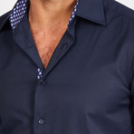 Landon Long Sleeve Button-Up Shirt // Indigo Blue (X-Large)