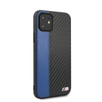 Faux Leather Carbon Effect + Smooth Contrast Strip // Blue (iPhone 11)