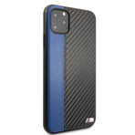 Faux Leather Carbon Effect + Smooth Contrast Strip // Blue (iPhone 11)